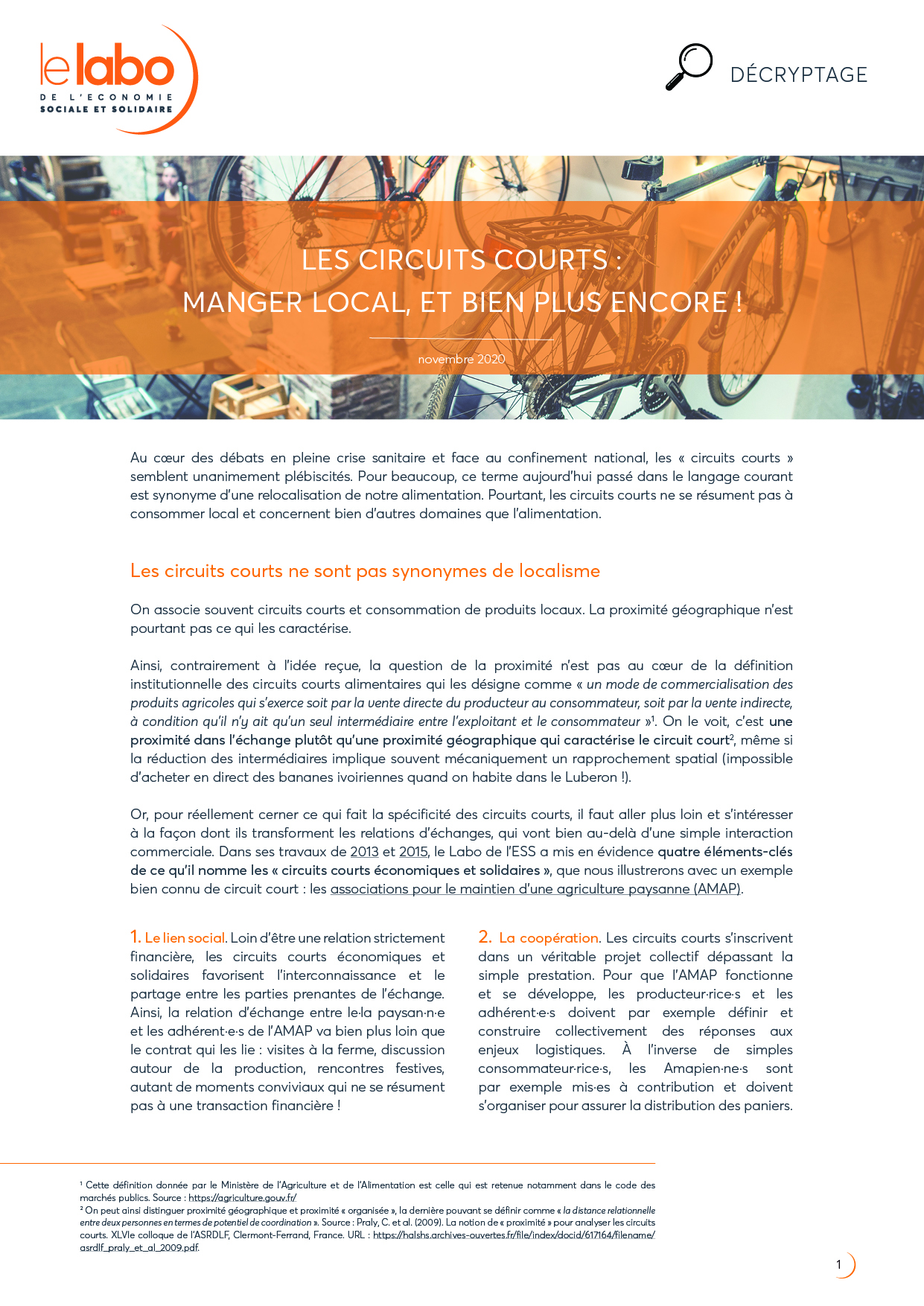 Décryptage sur les circuits courts
