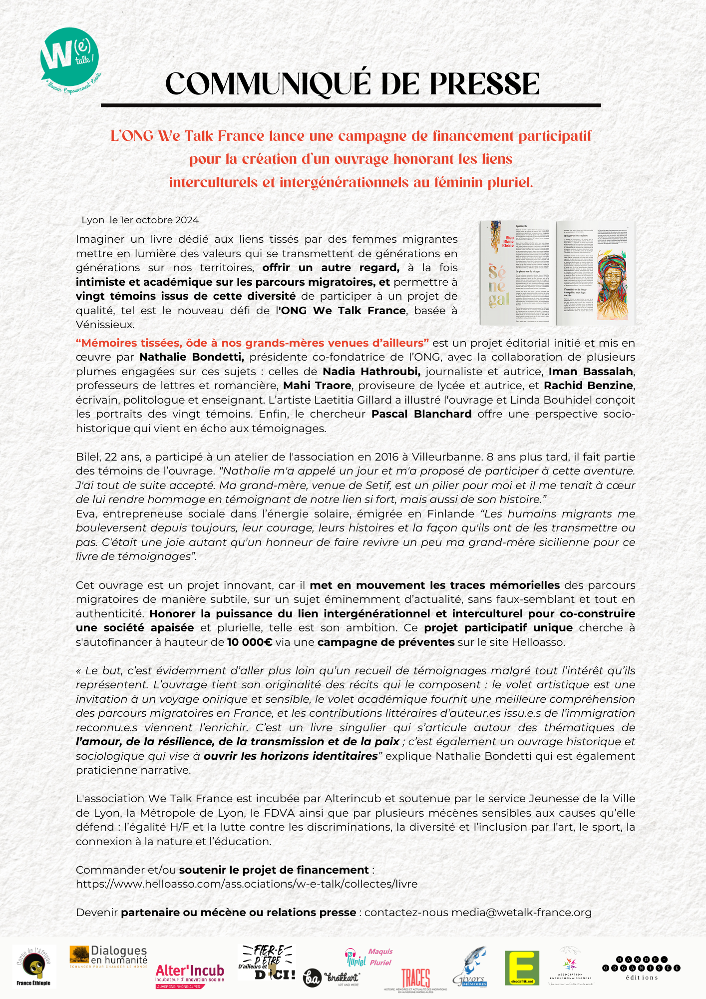 Womem Empowerment Events lance une campagne de financement pour son ouvrage honorant les liens interculturels et intergénérationnels