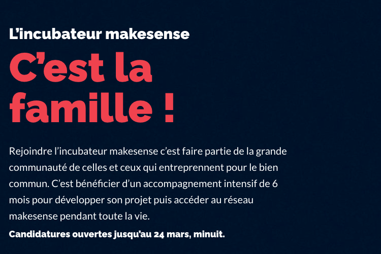 L'appel à projets de l'incubateur de Makesense