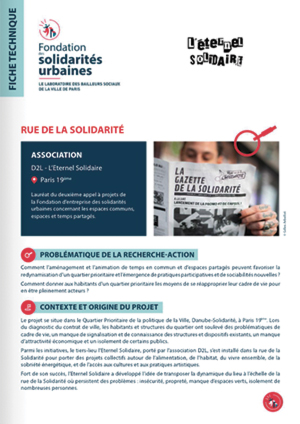 Fiche technique de la Fondation des solidarités urbaines - D2L L'Eternel solidaire