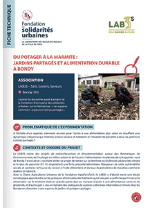Fiche technique du projet "Du potager à la marmite" de l'association LAB3S
