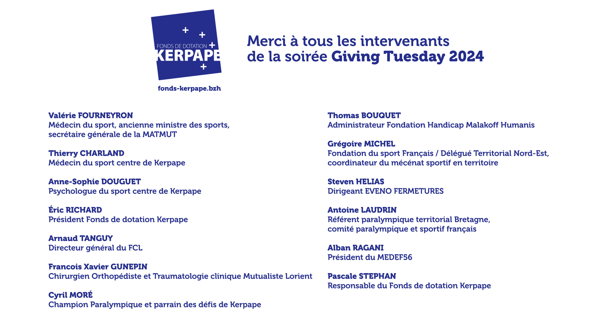 intervenants tables rondes fonds de dotation Kerpape