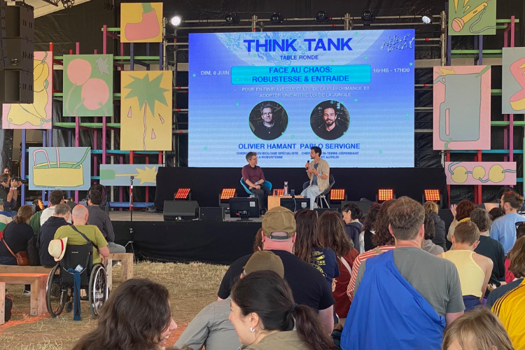 Le Think tank est un espace de débats sur la transition écologique et sociale situé au coeur du festival. Crédit : Carenews. 