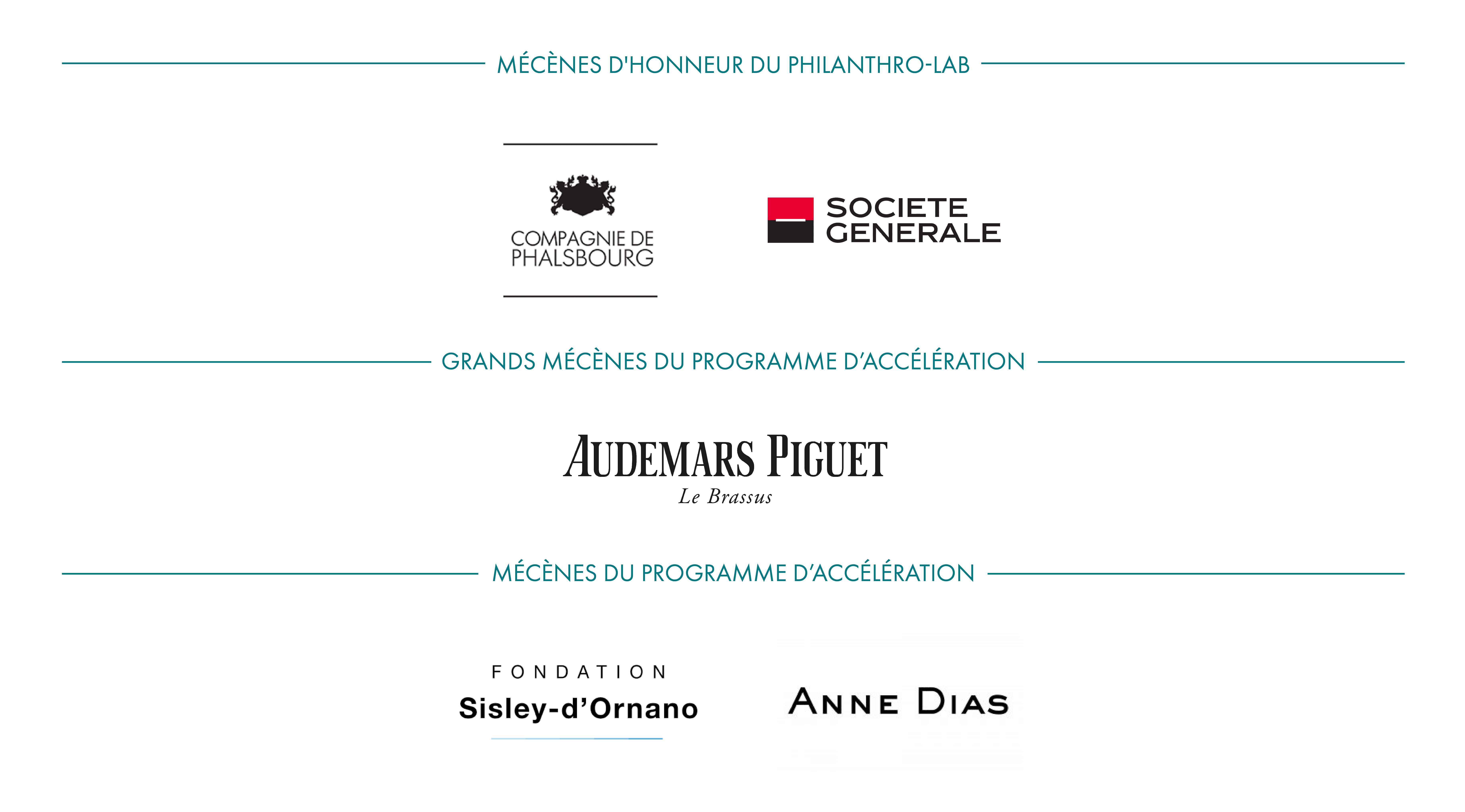 Mécènes du Philanthro-Lab et de l'Accélérateur