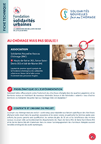 Fiche technique du projet "Au chômage mais pas seul(e) !" de l'association SNC