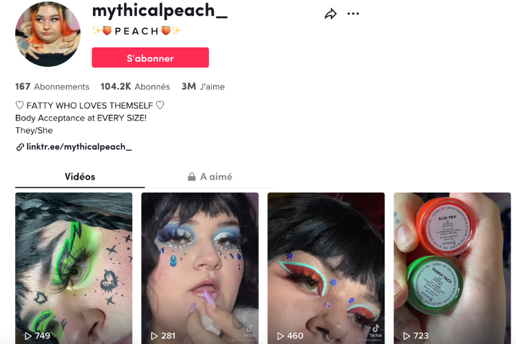 Crédit : le compte de Mythical Peach sur TikTok.