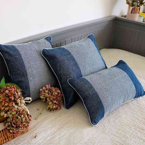 Coussin éco-responsable indigo - Crédit Photo