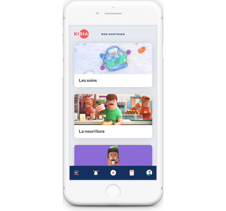 Interface de l'application Kidia