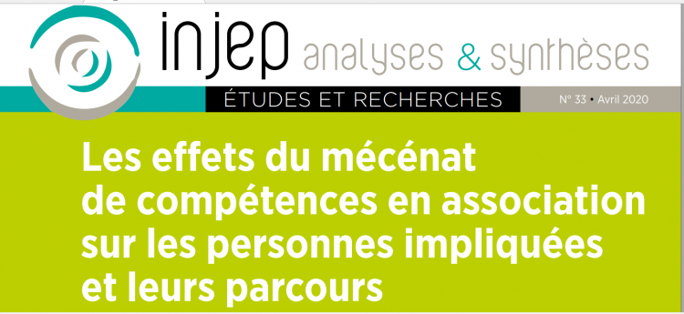 Mécénat de compétences : étude de l'INJEP sur la base d'interviews de collaborateurs missionnés
