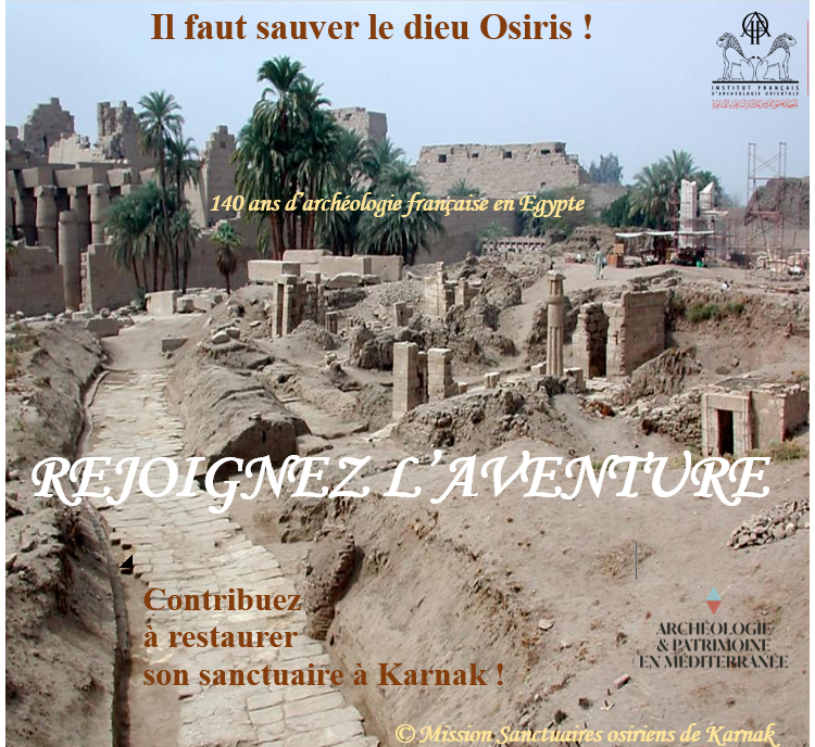 Arpamed lance sa 1ère campagne de levée de fonds participatif en soutien aux fouilles de l'Institut français d'archéologie orientale à Karnak. Rejoignez l'aventure!