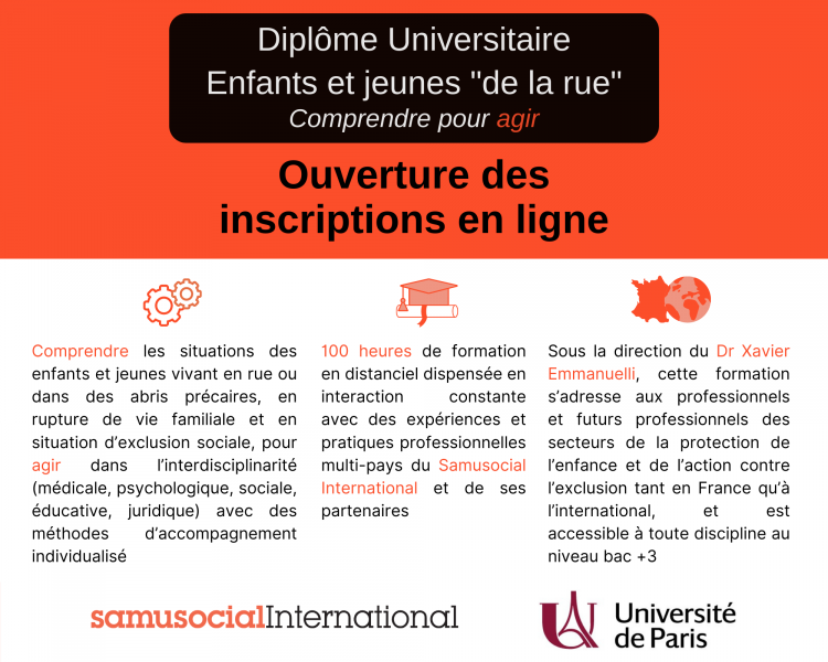 Présentation du Diplôme Universitaire « Enfants et jeunes de la rue"»