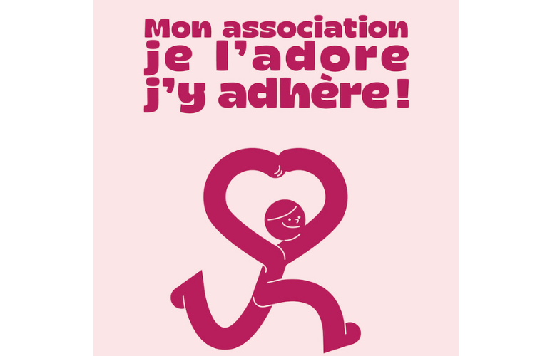 La campagne « Mon association, je l'adore, j'y adhère ! » rappelle l'importance de s'engager. Crédits : Le Mouvement associatif et Hexopée