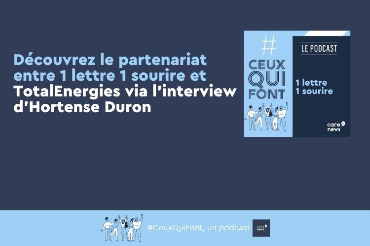 TotalEnergies soutient 1 lettre 1 sourire pour rompre l’isolement social