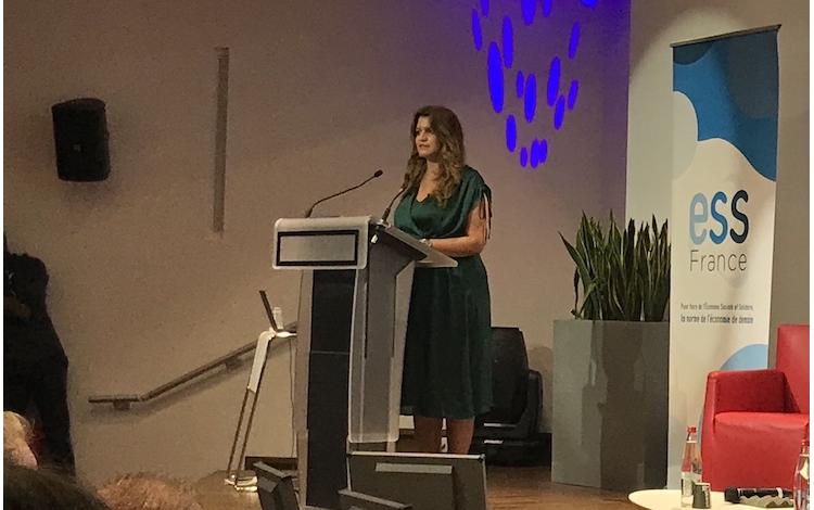 Marlène Schiappa fait sa rentrée devant le monde de l'ESS. Crédit : Carenews