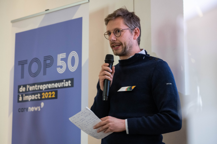 Jean Hennequin, cofondateur de Neosilver, à la cérémonie de remise des prix du TOP 50. Crédits : Marylou Mauricio.