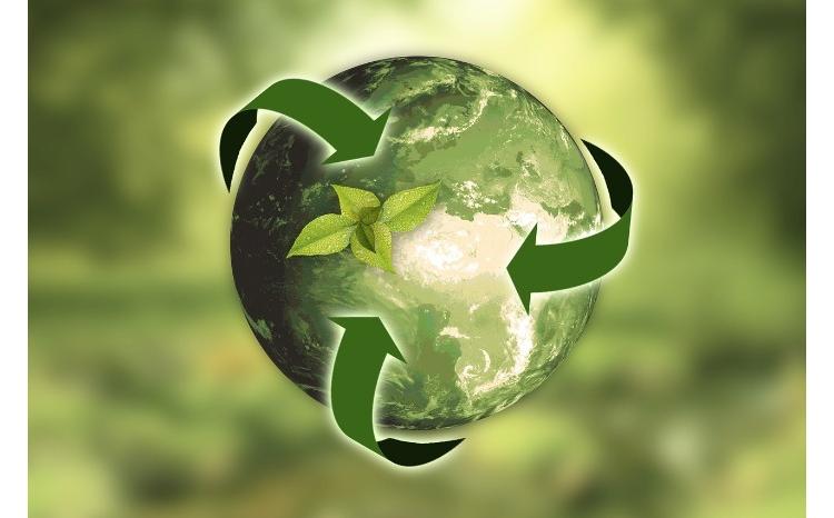 image de la Terre avec flèches symbolisant l'économie circulaire