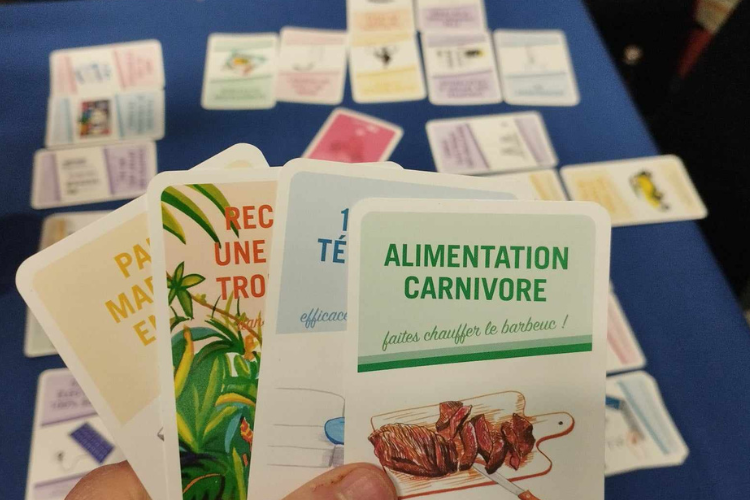 Carboniq est un jeu de société dédié à la compréhension et à la vulgarisation du bilan carbone. Crédit : Elisabeth Crépin-Leblond