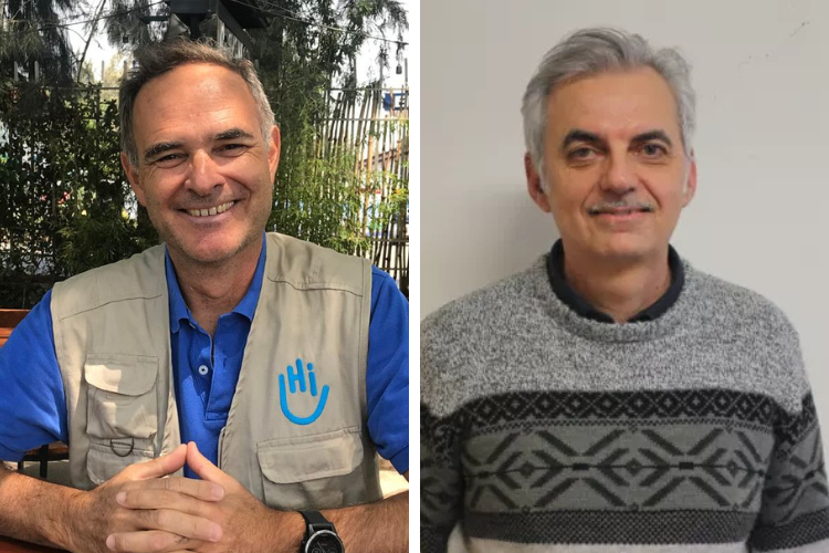De gauche à droite : Manuel Patrouillard, directeur général de la Fédération Handicap International, et Jérôme Fauré, directeur exécutif de Coordination SUD