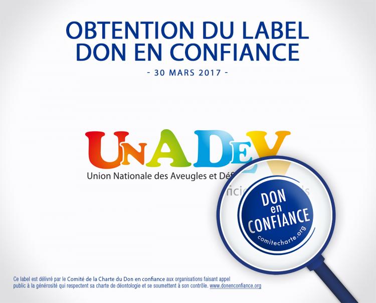 L'UNADEV obtient le label "Don en confiance"