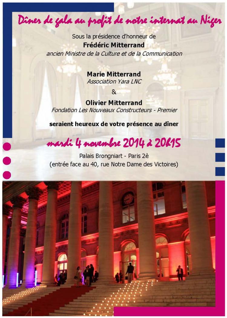 Dîner de Gala au Palais Brongniart au profit des enfants du Niger