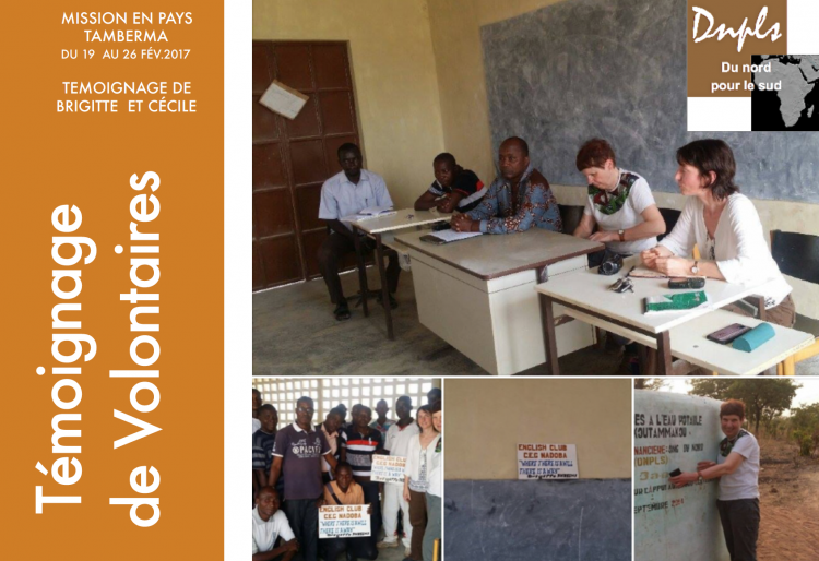 Brigitte et Cécile, deux volontaires DU NORD POUR LE SUD en pays Tamberma (Togo)