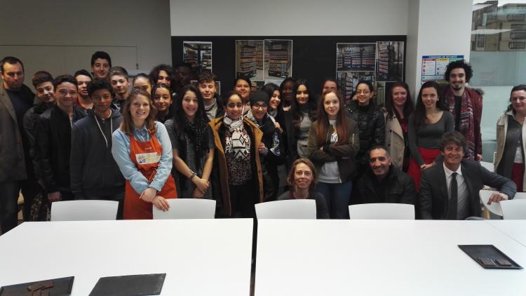 Des collégiens en visite chez Michel et Augustin et chez Microsoft