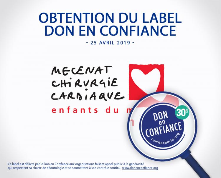 Mécénat Chirurgie Cardiaque obtient le label "Don en Confiance"