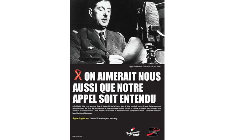 De Gaulle et Hollande dans la campagne choc de Solidarité Sida