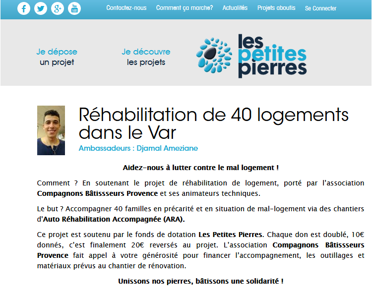 Collecte de dons de l'association des Compagnons Bâtisseurs Provence