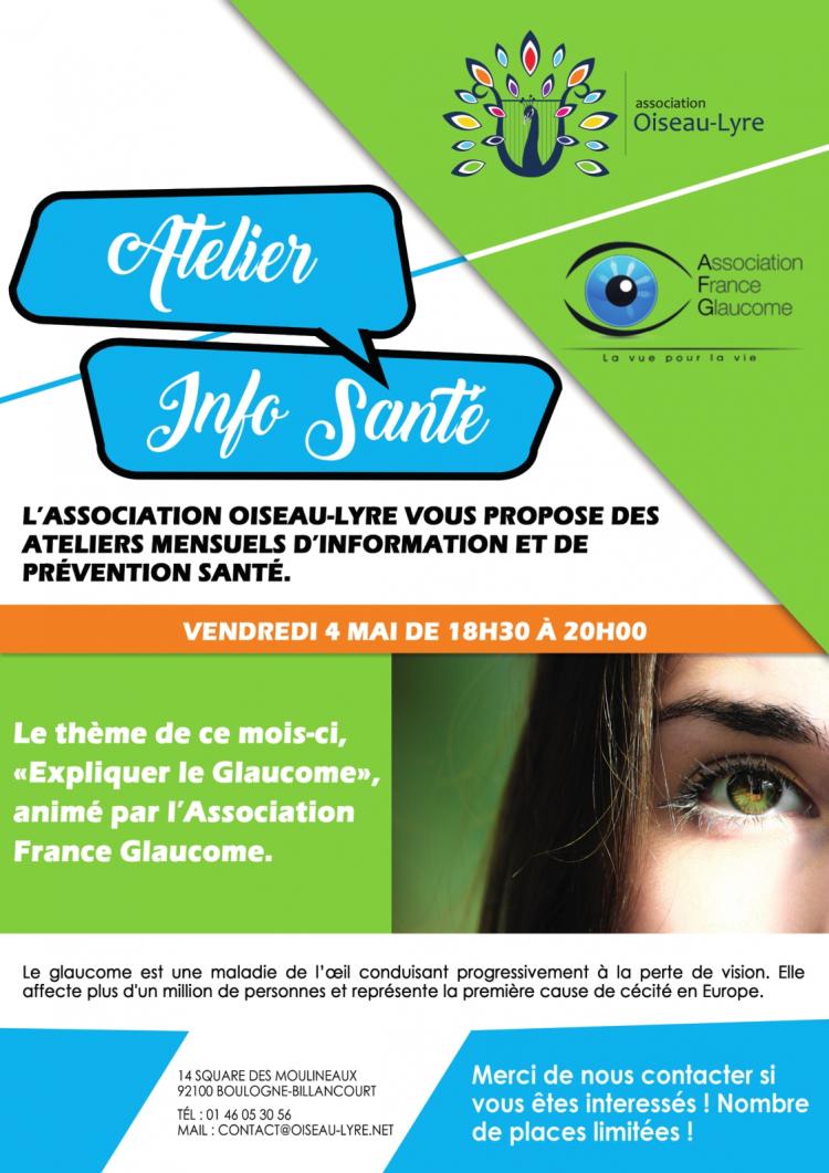 Qu'est-ce que le Glaucome ? Atelier Info Santé animé par l'AFG vendredi 4 mai