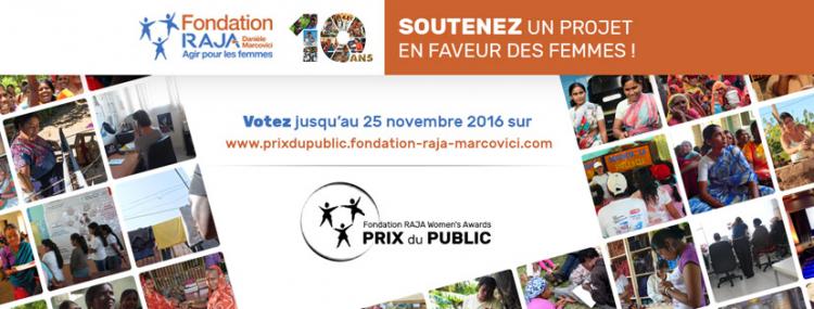 Fondation RAJA Women’s Awards 2016 : votez pour le prix du public !