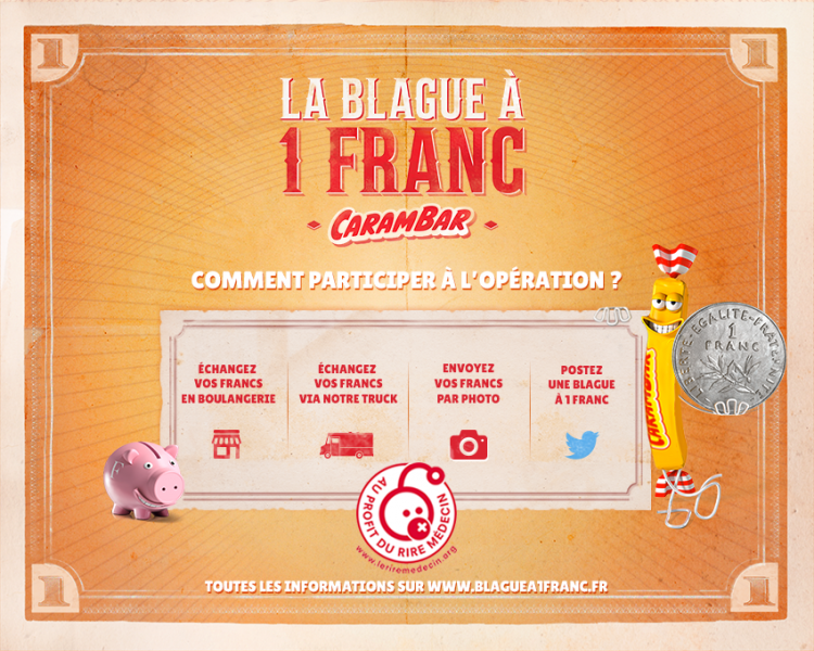 Carambar au profit du Rire Médecin avec la #blaguea1franc