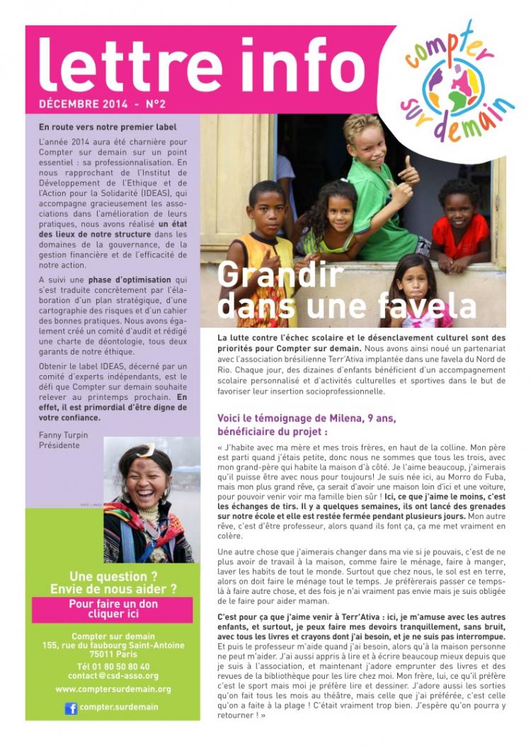 La lettre d'info n°2 vient de paraître
