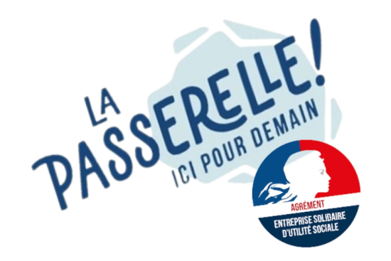 Logo de La Passerelle Sodexo avec tampon ESUS. 