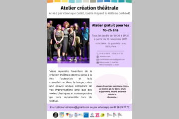 Affiche atelier Création Théâtrale