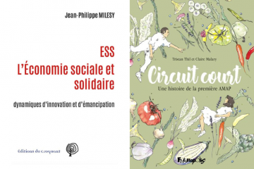 Le Prix du livre sur l'ESS a été remis dans deux catégories. Crédit : éd. du Croquant et Futuropolis. 