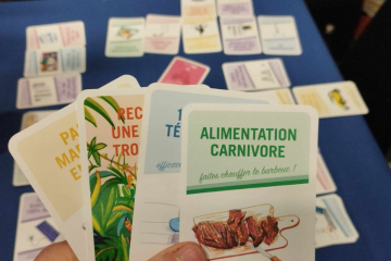 Carboniq est un jeu de société dédié à la compréhension et à la vulgarisation du bilan carbone. Crédit : Elisabeth Crépin-Leblond 