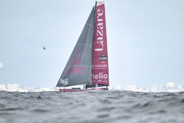 L'imoca Lazare est skippé par Tanguy Le Turquais. Crédit : Lazare