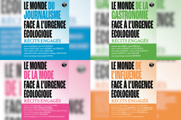 Les quatre premiers carnets de la série, évoquant les secteurs du journalisme, de la gastronomie, de la mode et de l'influence. Crédits : Éditions La Plage