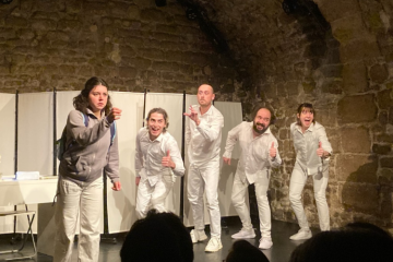 De gauche à droite : Léa Archimbaud, Fabio Di Domenico, Julien Bougot, Xavier Guerlin et Dorine Bocquet. Crédit : Léanna Voegeli