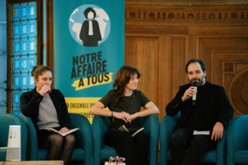 À la conférence de presse d'annonce du procès. Crédit : Rémy El Sibaïe