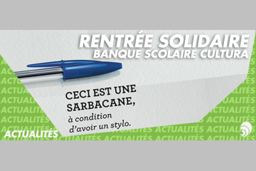 La rentrée sera solidaire avec la Banque Scolaire Cultura !