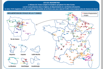 Carte des E2C en 2025